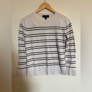 Banana Republic White and Navy Sweater